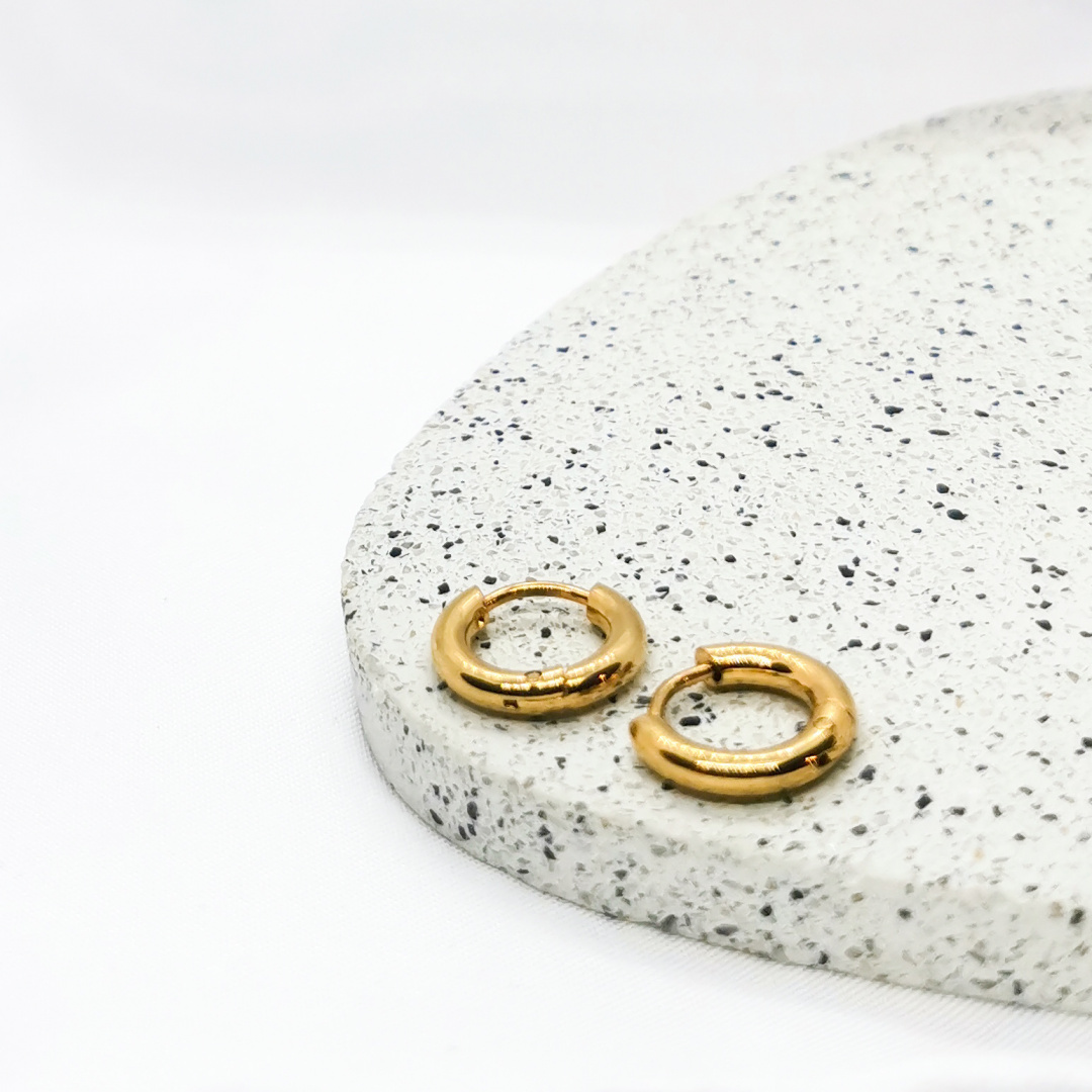 Kolczyki Glam, koła złote, 8mm Kolczyki Glam, koła złote, 8mm