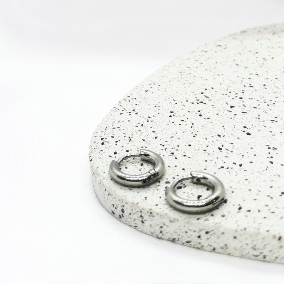 Kolczyki Glam, koła srebrne, 8mm Kolczyki Glam, koła srebrne, 8mm