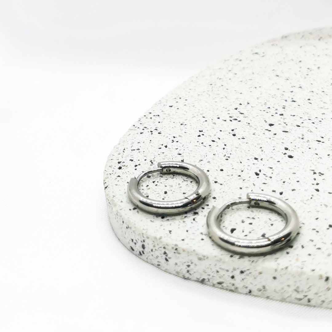 Kolczyki Glam, koła srebrne, 12mm Kolczyki Glam, koła srebrne, 12mm