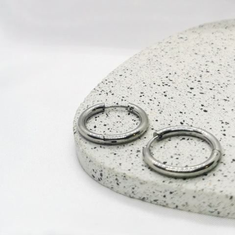 Kolczyki Glam, koła srebrne, 16mm Kolczyki Glam, koła srebrne, 16mm