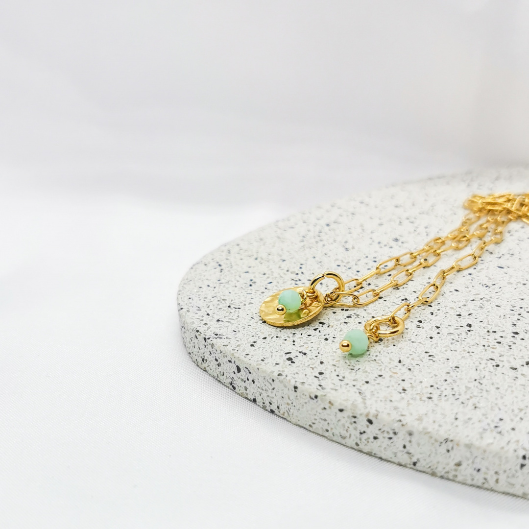 Naszyjnik Glam, blaszka, Chalcedon Naszyjnik Glam, blaszka, Chalcedon