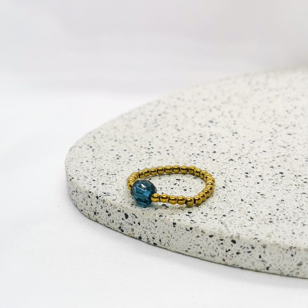 Pierścionek elastyczny Swarovski, denim blue Pierścionek elastyczny Swarovski, denim blue