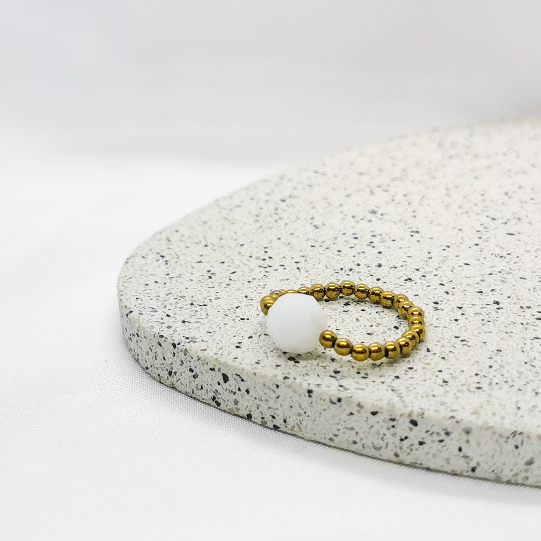 Pierścionek elastyczny Swarovski, biały Pierścionek elastyczny Swarovski, biały