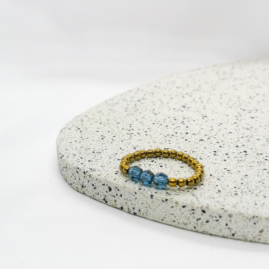Pierścionek elastyczny Swarovski, trio, blue denim Pierścionek elastyczny Swarovski, trio, blue denim
