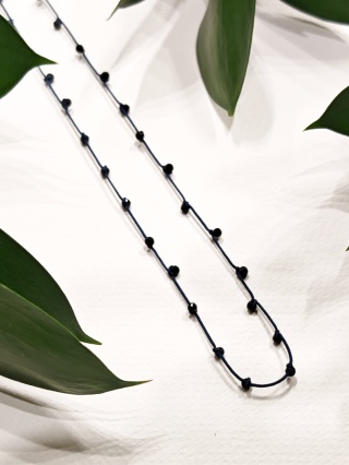 Naszyjnik Glam, Czarny Turmalin na nici