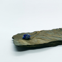 Naszyjnik Glam, surowa bryłka, Lapis Lazuli