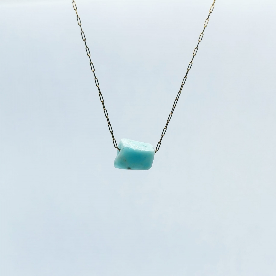 Naszyjnik Glam, surowa bryłka, Larimar Naszyjnik Glam, surowa bryłka, Larimar