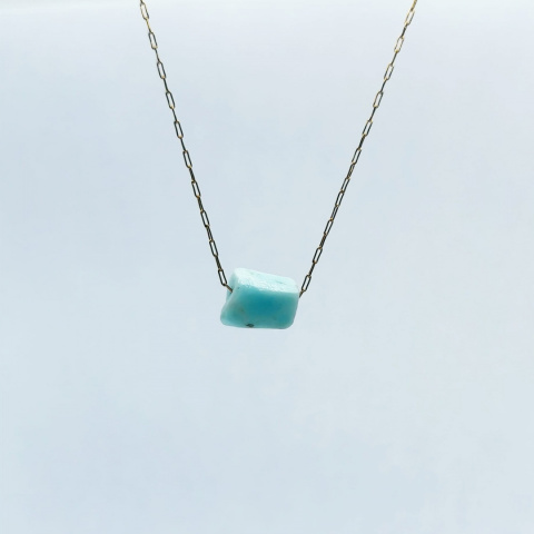 Naszyjnik Glam, surowa bryłka, Larimar Naszyjnik Glam, surowa bryłka, Larimar