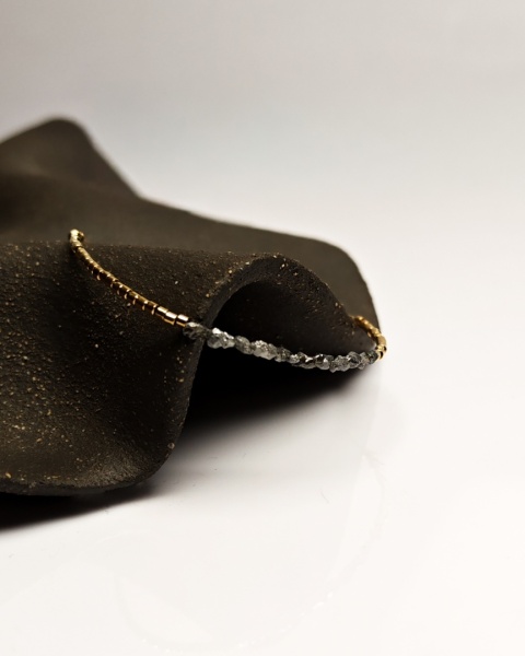 Bransoletka Glam, Surowe Diamenty, grafitowe