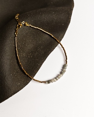 Bransoletka Glam, Surowe Diamenty, białe