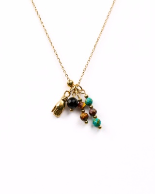 Naszyjnik Glam ELEMENTY | Chryzokola i Tygrysie Oko