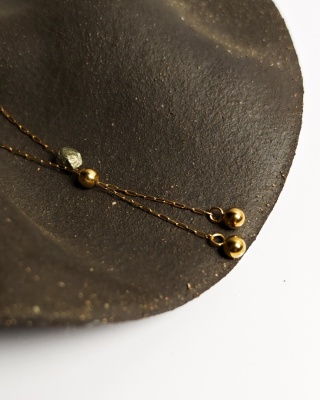 Naszyjnik Glam, regulowany surowy Piryt