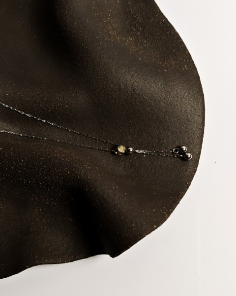 Naszyjnik Glam, regulowany surowy Piryt