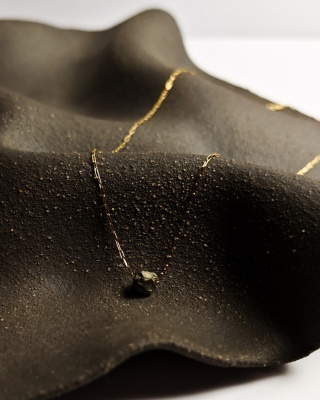 Naszyjnik Glam, surowy Piryt