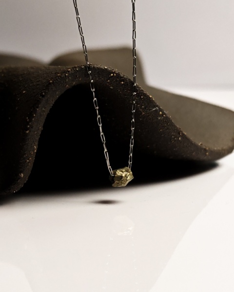 Naszyjnik Glam, surowy Piryt